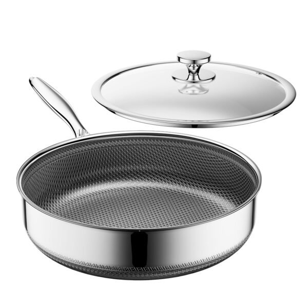 ZEROPAN Standard Schmorpfanne 26 cm aus Edelstahl mit Glasdeckel