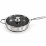 ZEROPAN Standard Schmorpfanne 30 cm mit Glasdeckel – Freisteller auf weißem Hintergrund