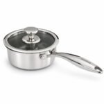 ZEROPAN Standard Stielkasserolle 16 cm mit Glasdeckel – Freisteller auf weißem Hintergrund