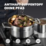 ZEROPAN Königtum Antihaft-Suppentopf ohne PFAS auf dem Herd