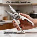 ZEROPAN Küchenschere mit Edelstahlklingen, Federmechanik und Verriegelung