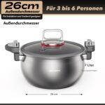 ZEROPAN Königtum Mikrodruck-Suppentopf mit Glasdeckel 26 cm / 7 L – Bild 5