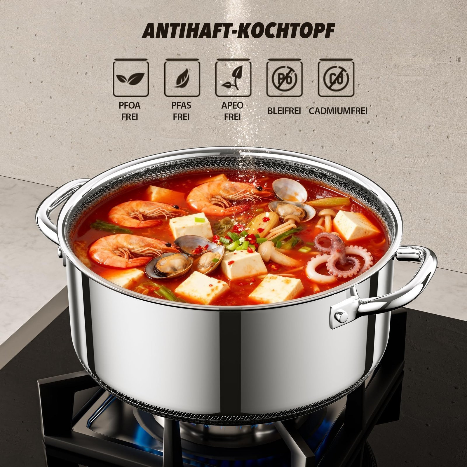 ZEROPAN Standard Kochtopf mit Eintopf, PFOA- und PFAS-frei