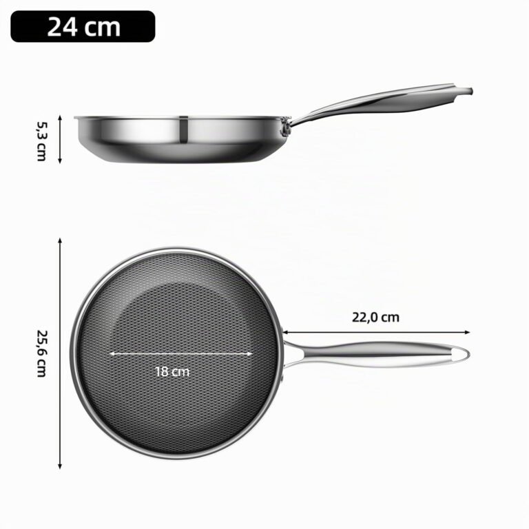 Maßangaben der ZEROPAN Standard Bratpfanne 24 cm