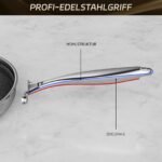 Edelstahlgriff mit Hohlstruktur der ZEROPAN Standard Pfanne