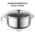 ZEROPAN Standard Kochtopf 24 cm – Maße: 24 cm, 3,3 Liter