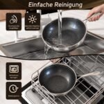 Reinigung der ZEROPAN Standard Wokpfanne 30 cm: Handwäsche empfohlen, danach sofort abtrocknen